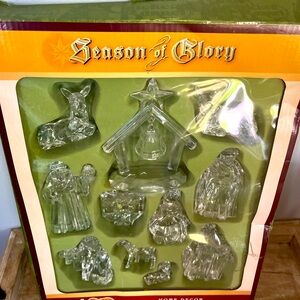 Cracker Barrel 11 Pc Nativity Christmas Set Seasons Of Glory Clear Home Decor